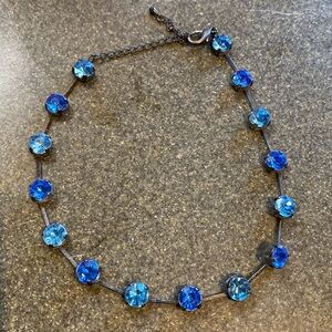 Vintage 90s gunmetal mixed bluestone choker